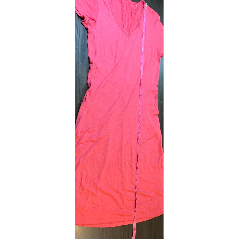 Toad&Co Womens Small Pink Short Sleeve V-Neck Casual T-Shirt Dress Pocket READ - Picture 11 of 13